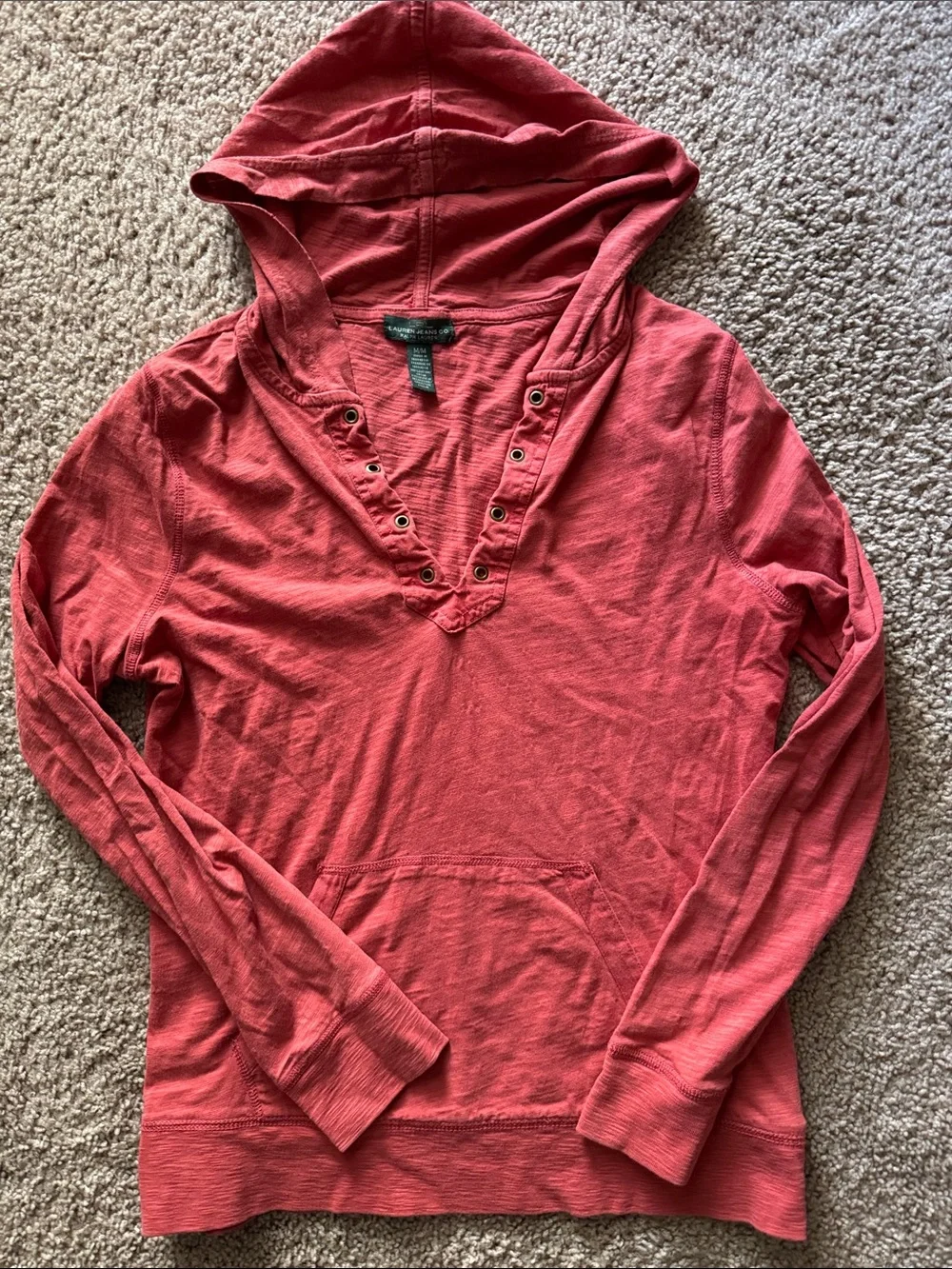 Ralph Lauren Red Hooded Long Sleeve Pullover